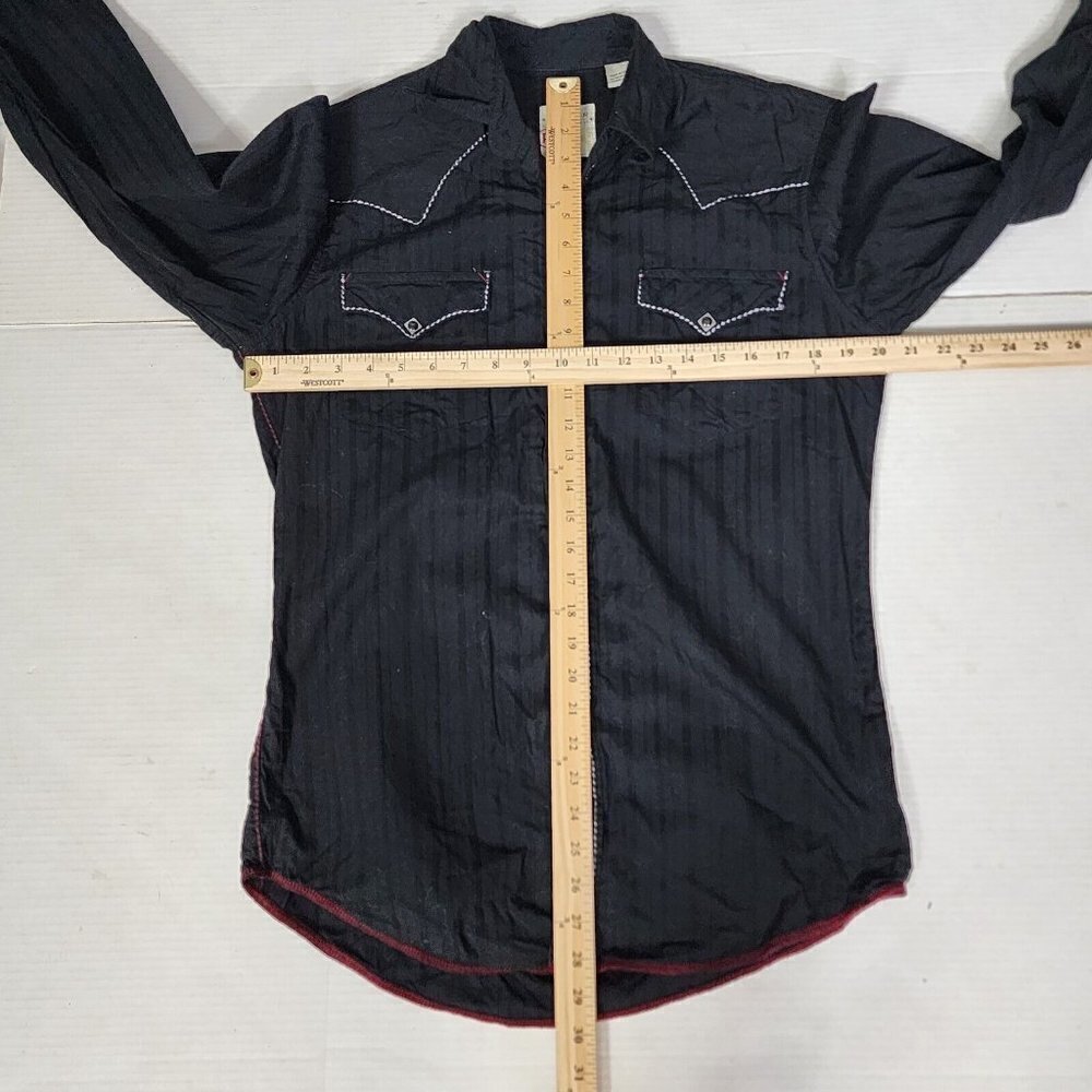 Roper Black Pony Express Western Rodeo Pearl Snap Shirt, Men's Medium - Picture 11 of 15